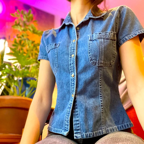 Andrew&Company- Jean short Sleeve Shirt - Picture 2 of 7